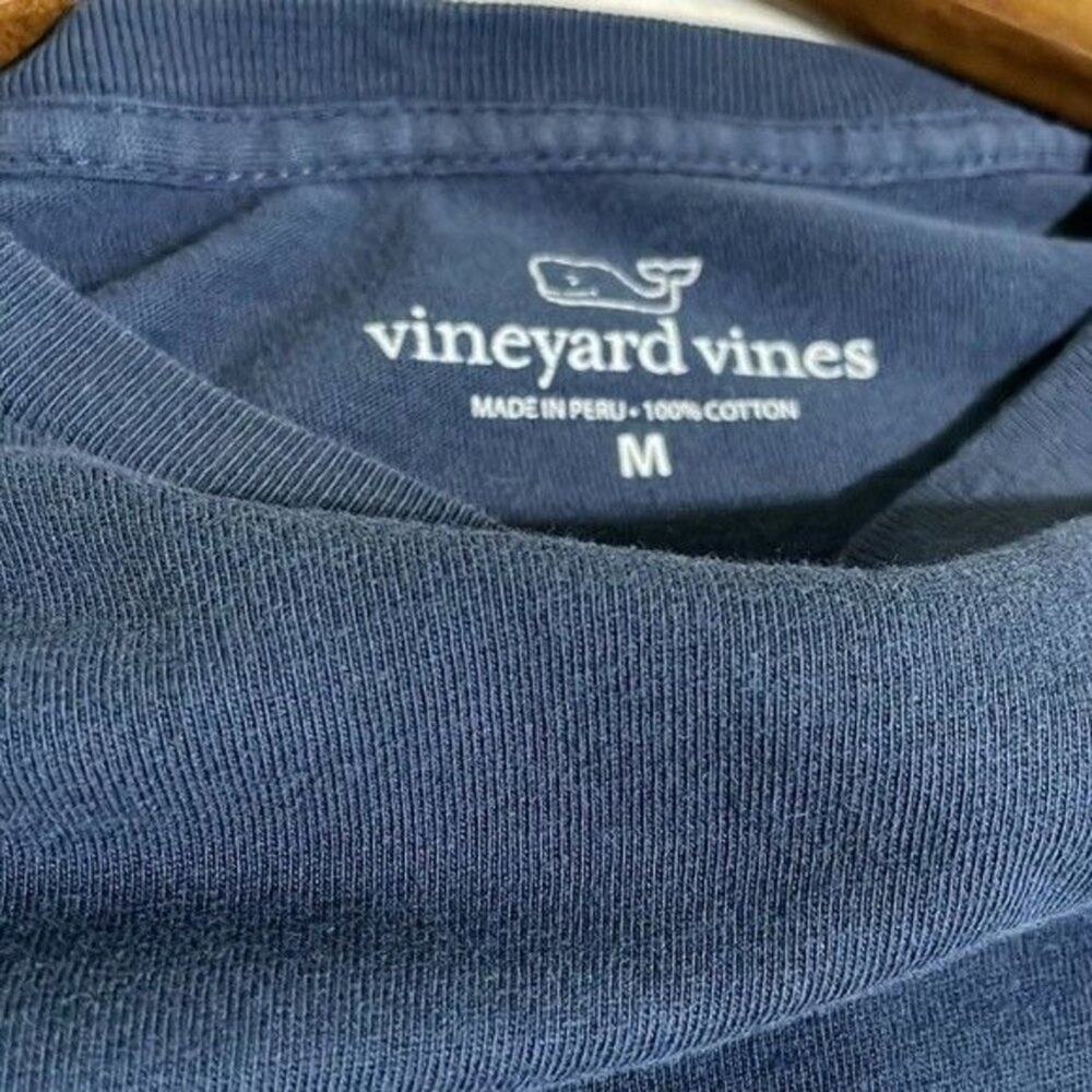 Vineyard Vines Harbor Springs Whale Long Sleeve Pocket Tee Navy Medium - Picture 5 of 6